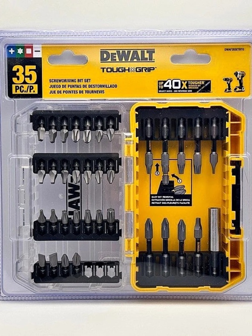 DeWALT Tough Grip 35-Piece Screwdriving Bit Set Yellow & Black